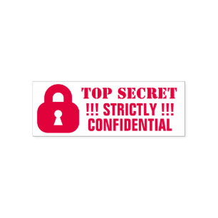 Top Secret streng vertraulich Keyhole Padlock Permastempel