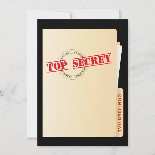 Top Secret Surprise Party Custom Einladungen (Vorderseite)