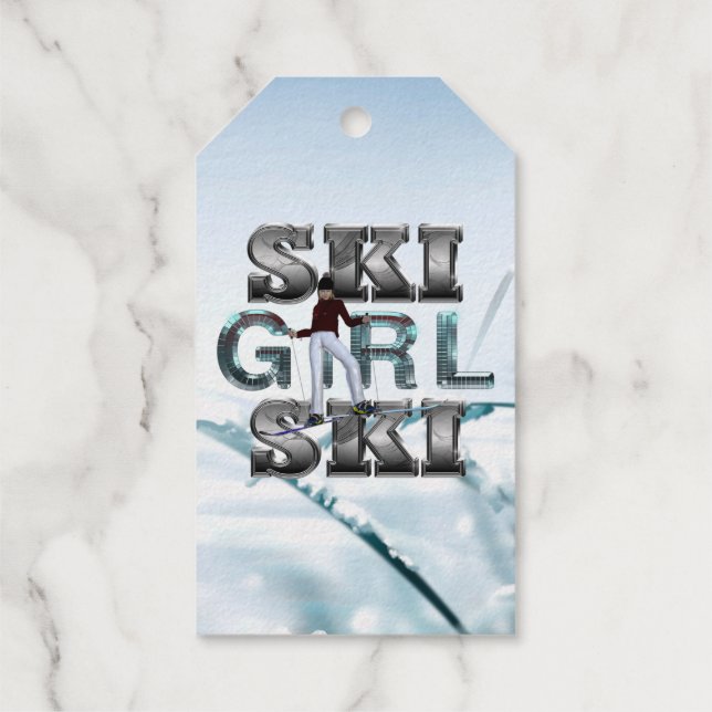 TOP Ski Girl Ski Geschenkanhänger (Rückseite)
