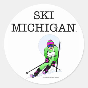 TOP Ski Michigan Runder Aufkleber