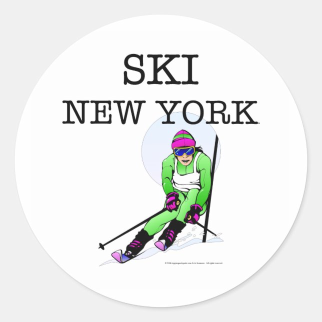 TOP Ski New York Runder Aufkleber (Vorderseite)