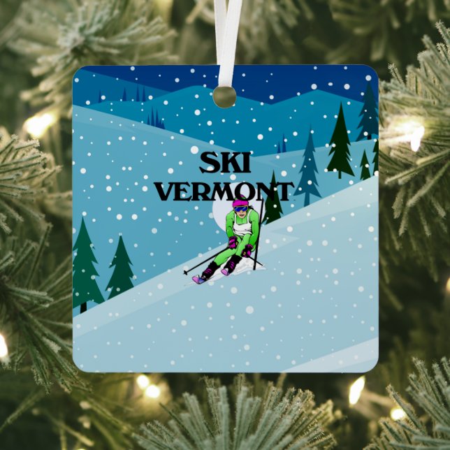 TOP Ski Vermont Metal Ornament (InSitu)