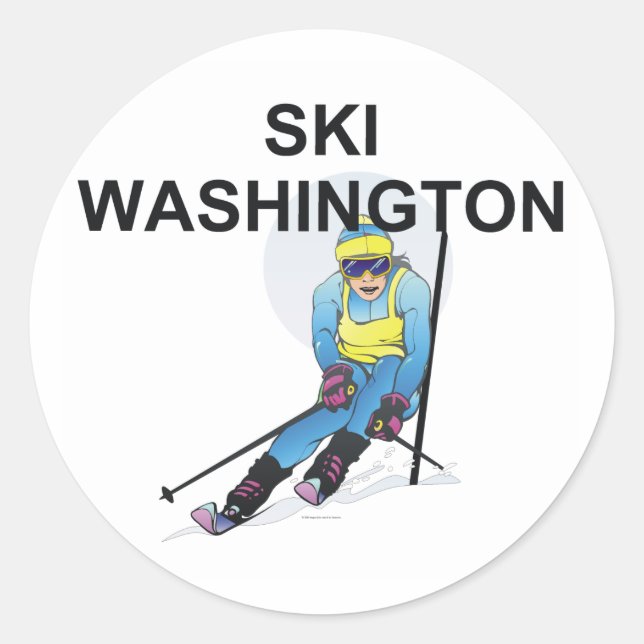 TOP Ski Washington Runder Aufkleber (Vorderseite)