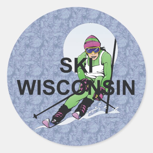TOP Ski Wisconsin Runder Aufkleber (Vorderseite)