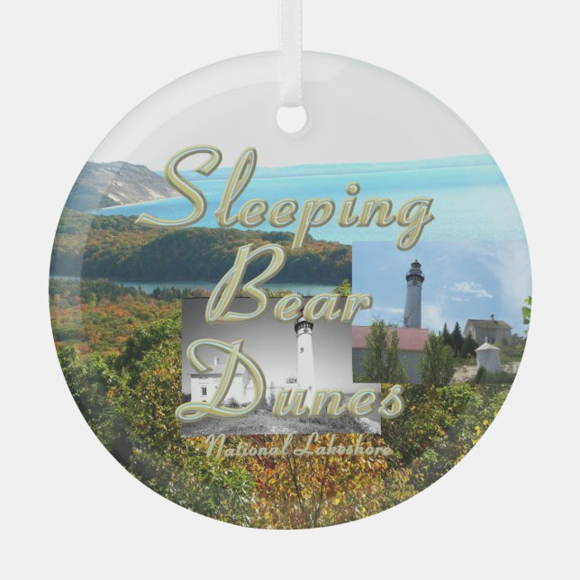 TOP Sleeping Bear Dunes Glass Ornament Aus Glas (Vorderseite)