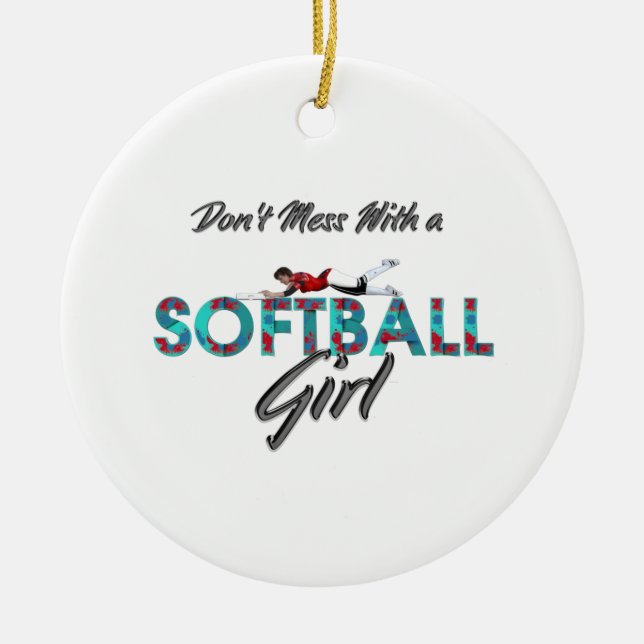 TOP Softball Girl Keramik Ornament (Vorne)