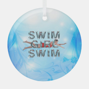 TOP Swim Girl Swim Glass Ornament Aus Glas