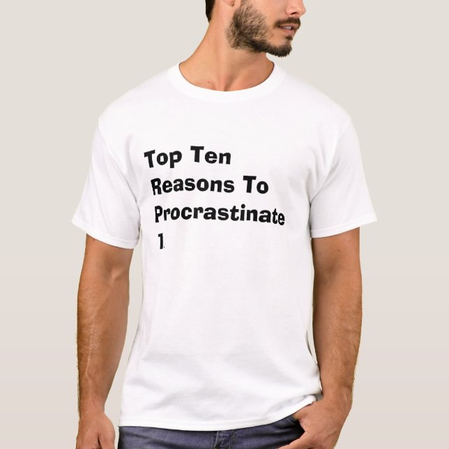 Top Ten-Gründe zu Procrastinate1. (Vorderseite)