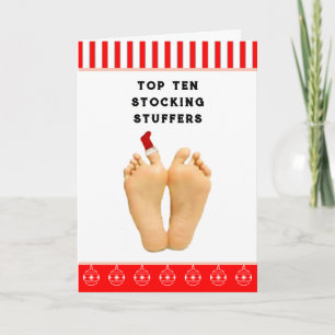 Top Ten Kleinigkeiten für den Weihnachtsstrumpf Feiertagskarte