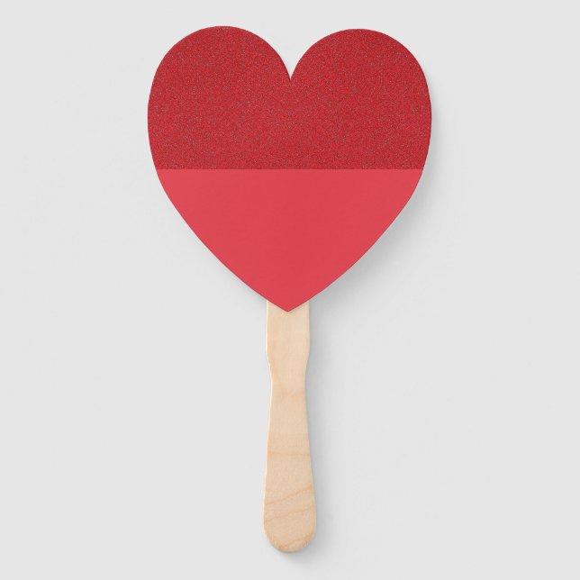 Top Textured Heart Paddle Fan - Tomato Red Custom Fächer (Vorderseite)