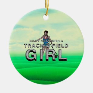 TOP Track und Field Girl Keramik Ornament