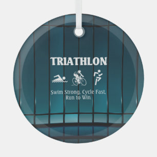 TOP Triathlon Glass Ornament Aus Glas