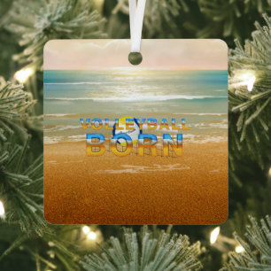TOP Volleyball Geboren Metall-Ornament Ornament Aus Metall