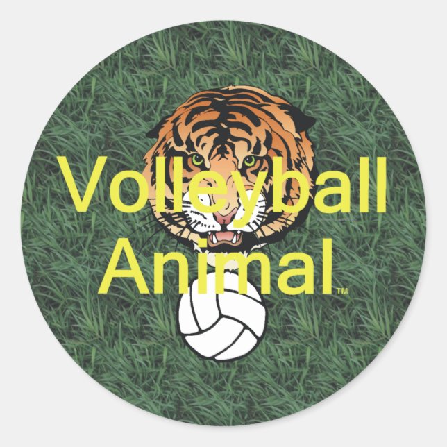 TOP Volleyball Tier Runder Aufkleber (Vorderseite)