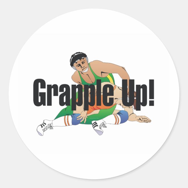 TOP-Wrestling-Grafik Runder Aufkleber (Vorderseite)