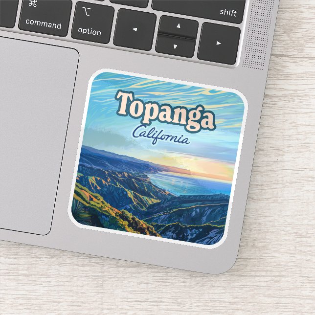 Topanga California Canyon Los Angeles Vintag Aufkleber (Detail)
