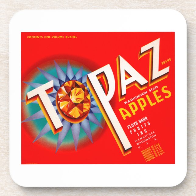 Topas-Äpfel Getränkeuntersetzer (Vorderseite)