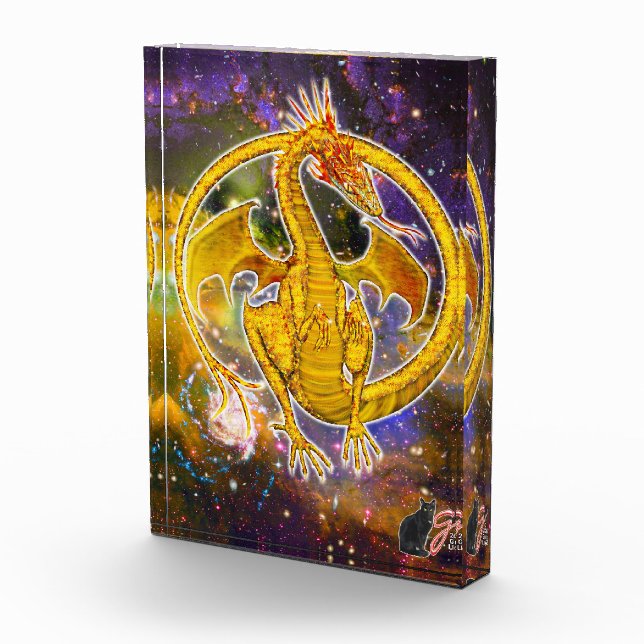 Topas Kosmischer Drache Acrylblock Fotoblock (Rechts)
