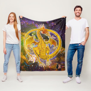 Topas Kosmischer Drache Fleece-Decke Fleecedecke
