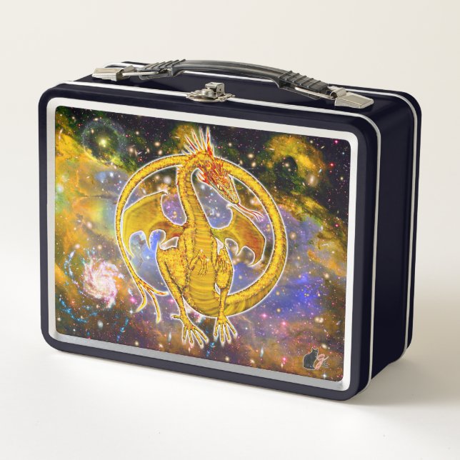 Topaz Cosmic Dragon Metall Brotdose (Vorderseite)