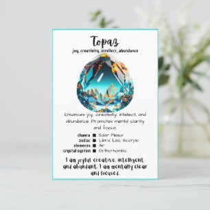 Topaz Crystal Meaning Card Einladung