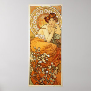 Topaz Illustration von Alphonse Mucha Poster