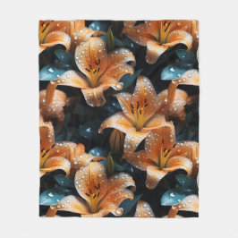 Topaz-Lilien Fleecedecke