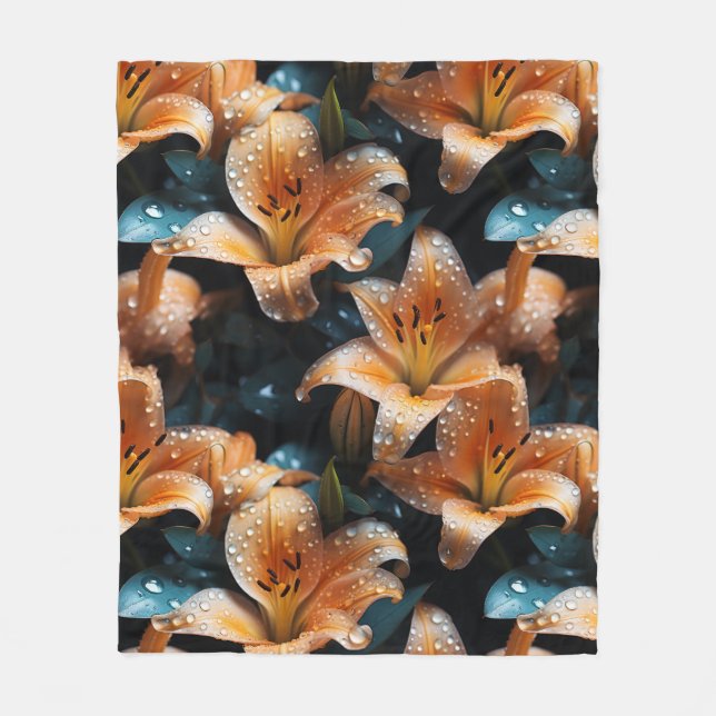 Topaz-Lilien Fleecedecke (Vorderseite)