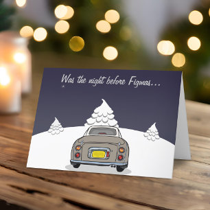 Topaz Mist Figaro Car Weihnachtskarte Feiertagskarte