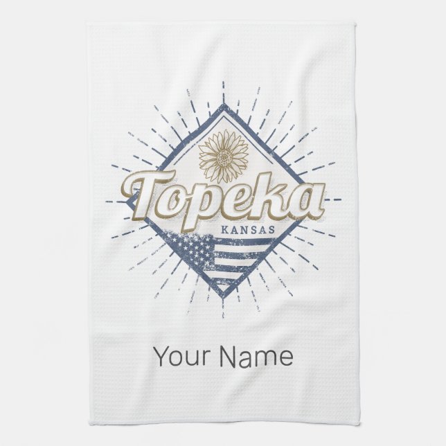 Topeka City Kansas United Staaten Sunflower USA Geschirrtuch (Vertikal)