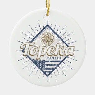 Topeka City Kansas United Staaten Sunflower USA Keramik Ornament