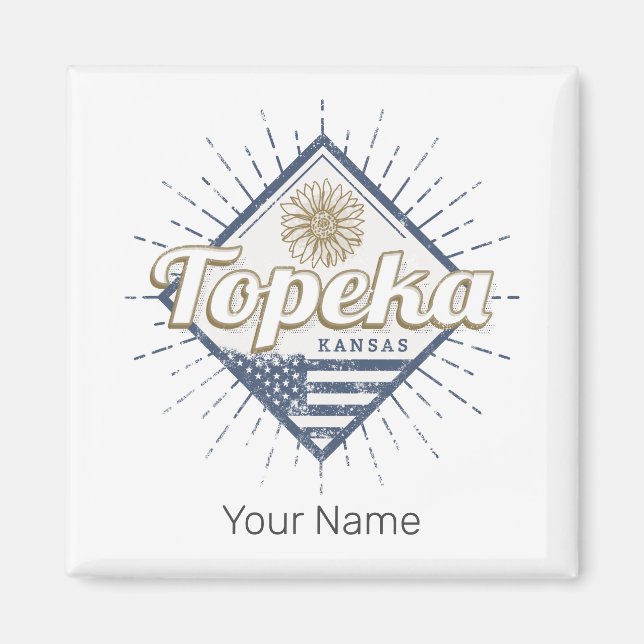 Topeka City Kansas United Staaten Sunflower USA Magnet (Vorne)