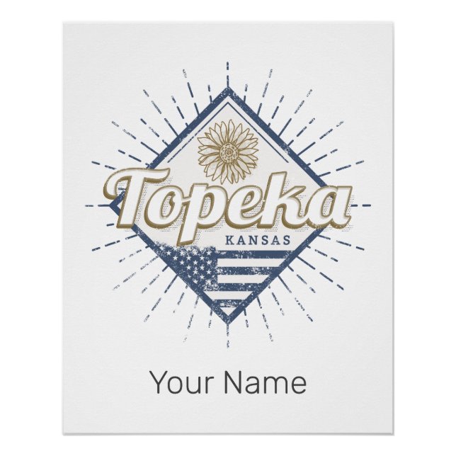 Topeka City Kansas United Staaten Sunflower USA Poster (Vorderseite)