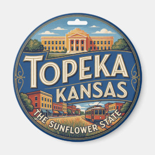 Topeka Kansas Capital Prairie Reise Erinnerung Magnet