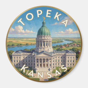 Topeka Kansas Prairie Hauptstadt Reise Kunst Magnet
