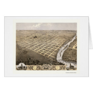 Topeka, KS panoramische Karte - 1869