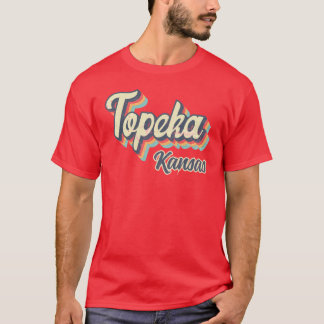 Topeka Stadt Kansas Retro Vintage 70er Regenbogen T-Shirt