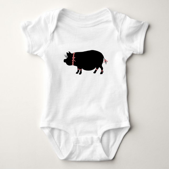 Topf Bellie Schwein-Mädchen T-Shirt (Vorderseite)