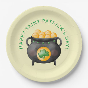 Topf des Goldes Frohen St. Patrick's Day Papier Te Pappteller
