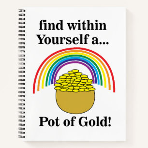 Topf des Goldes in dir selbst St. Patrick's Day Notizbuch