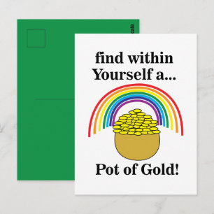 Topf des Goldes in dir selbst St. Patrick's Day Postkarte