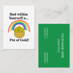 Topf des Goldes in dir selbst St. Patrick's Day Visitenkarte