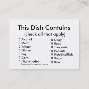 Topf-Glück-Bestandteil-Karte Visitenkarte