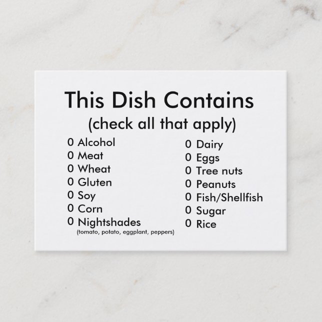 Topf-Glück-Bestandteil-Karte Visitenkarte (Vorderseite)