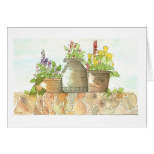 Töpfe auf einer Felsen-Wand