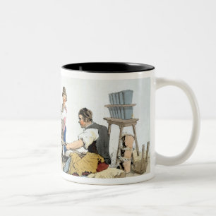 Töpfer, "vom Kostüm von Großbritannien", publis Zweifarbige Tasse