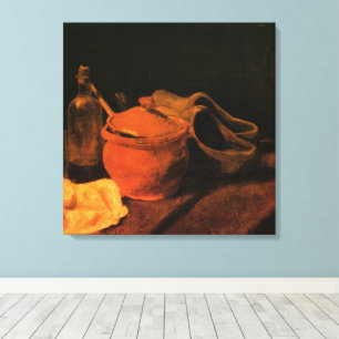 Töpferei, Flasche und Holzschuhe von Vincent van G Leinwanddruck