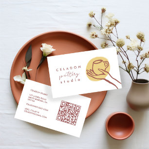 TÖPFEREI Keramikstudio Eleganter handgezeichneter  Visitenkarte
