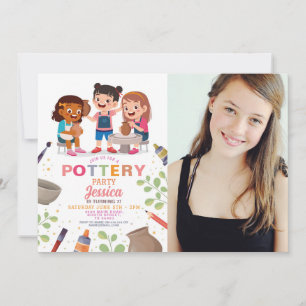 Töpferhandwerk Clay Art Pots Foto Geburtstag Einladung
