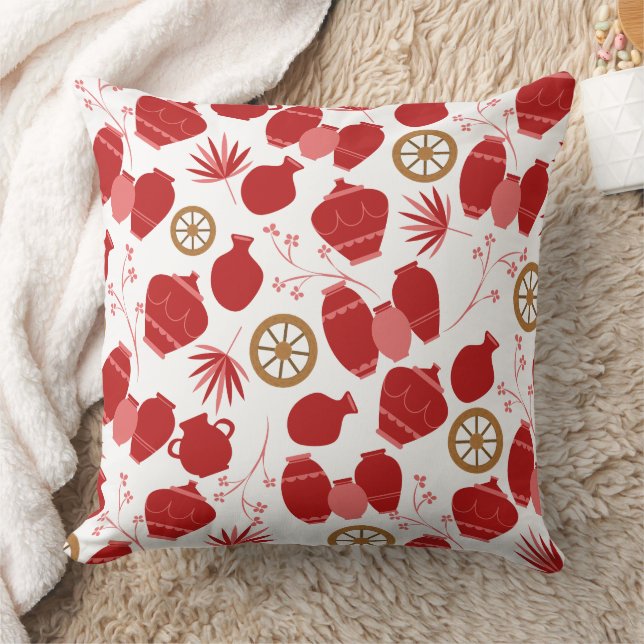 Töpferische Ton-Keramiken Künstlerposten Blumenmus Kissen (Decke)